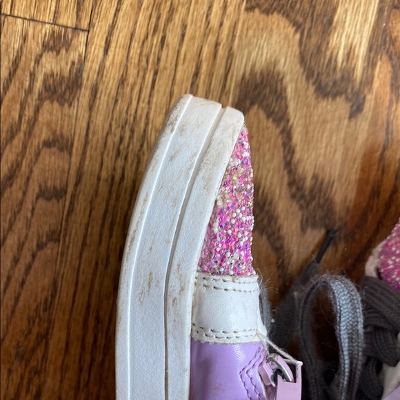 Pink and purple Lola and the Boys glitter Star sneakers, size 11C. Good cond. - Picture 14 of 16